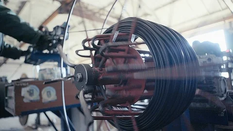 Production, factory machine tools, wide shot Stock Footage 86360042