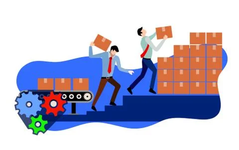 Production flat vector illustration Stock Illustration