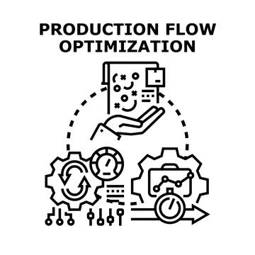 Production flow optimization concept for business process Stockillustratie