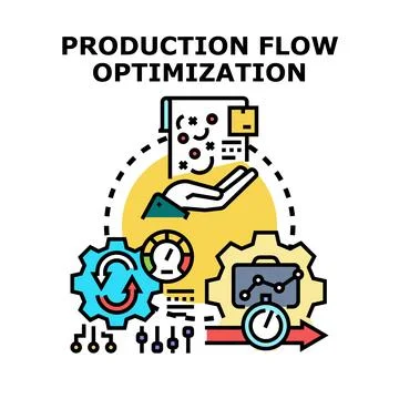 Production flow optimization concept for business process Stock Illustration
