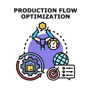 Production flow optimization process enhancing system efficiency 库存插图