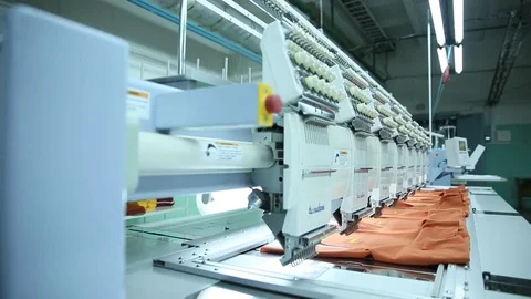 Production of garment fabrics Stock Footage 84325900