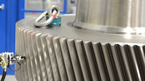 Production of gearboxes - quality control with modern laser robotic Stock-Footage 90608839