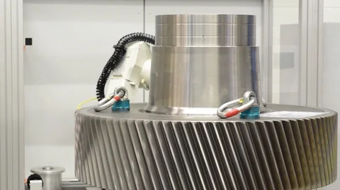 Production of gearboxes - quality control with modern laser robotic Stock-Footage 90608901