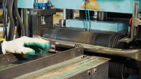 The production of the geogrid in the machine in the plant. Stock Footage 84240992