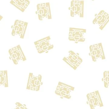 Production goods glyph vector seamless pattern Stock Illustration