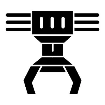 Production hand solid icon. Mechanical claw vector illustration isolated on イラスト素材