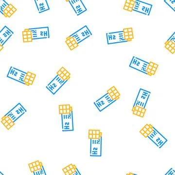 Production hydrogen with solar panels vector seamless pattern 스톡 일러스트