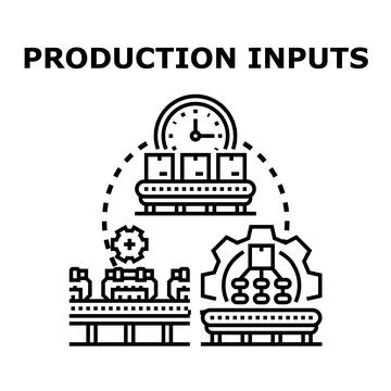 Production inputs processing manufacturing cycle concept Stock-Illustration