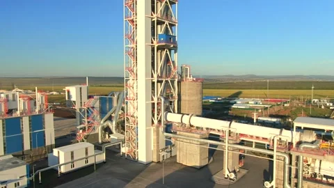 Production installation. Let's go up on the drone. Plant. Stock Footage 164921170