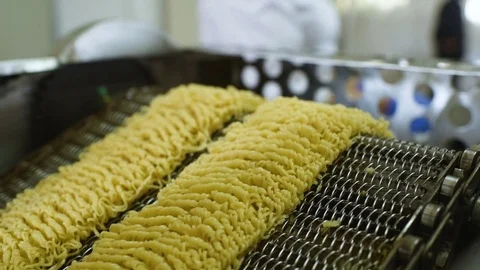 Production of instant noodles Stock Footage 84793688