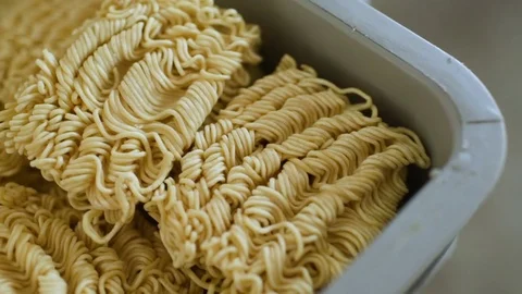 Production of instant noodles Stock Footage 84797410