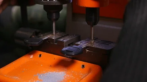 Production of keys. Making a copy of the... | Stock Video | Pond5