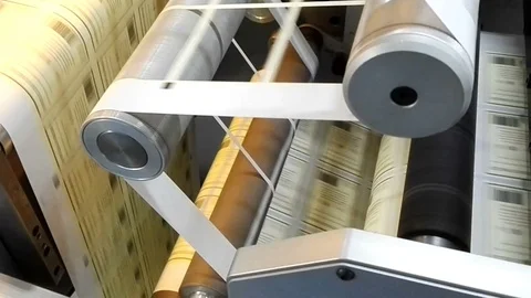 Production of labels. Stock Footage 90483724