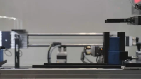 Production line in action blurred view background Vídeo Stock 203841304