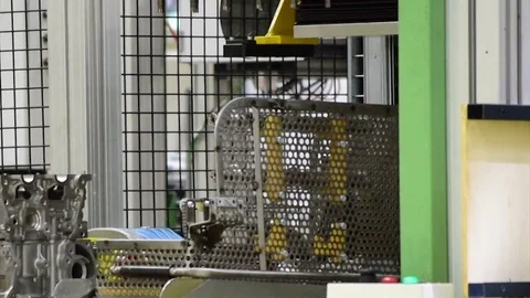 Production line for assembly a car engine Stock Footage 73291155