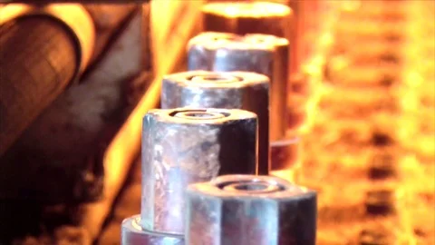 Production line. Casting of bottles. Stock Footage 76627897