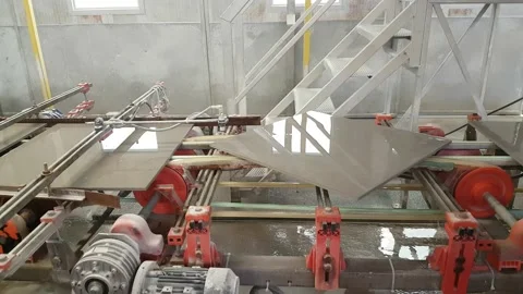 Production line with ceramic tiles Stock Footage 132359019