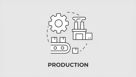 Production line concept icon animation Stock Footage 340283064