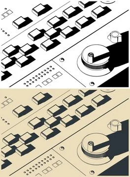 Production line control panel close up Stock Illustration