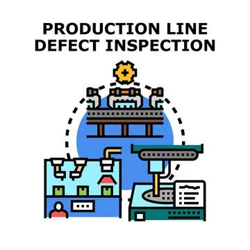 Production line defect inspection process concept イラスト素材