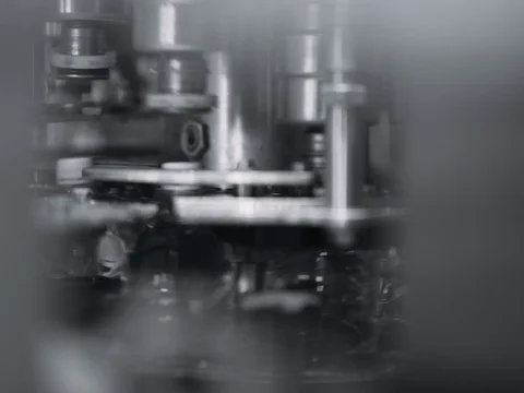 Production line of drinking water, plastic bottles moving along a conveyor. Stock Footage