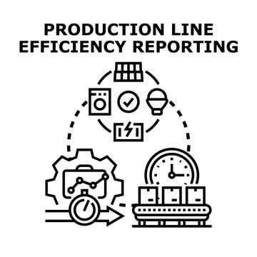 Production line efficiency reporting and business process optimization 스톡 일러스트