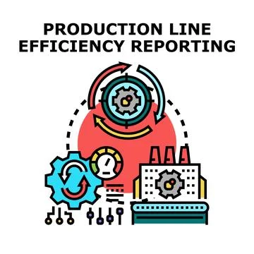 Production line efficiency reporting and optimizing system Stock Illustration