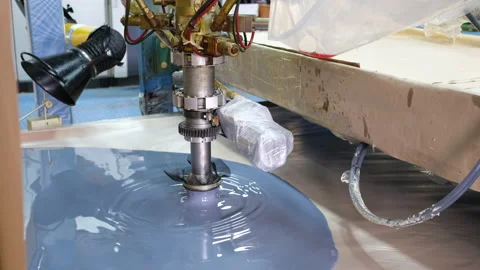 Production line, flexible polyurethane foam, foam production Stock Footage 151760285