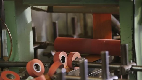 Production line with laminate machine Stock Footage 69847565