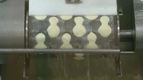 Production line machinery processing freshly fermented cheese. Stock Footage 168506829
