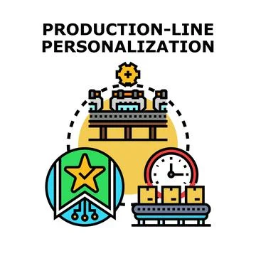 Production line personalization manufacturing process concept Stock Illustration