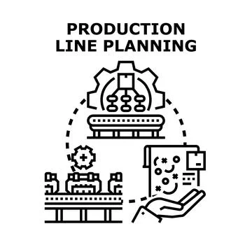 Production line planning and process optimization Stock Illustration
