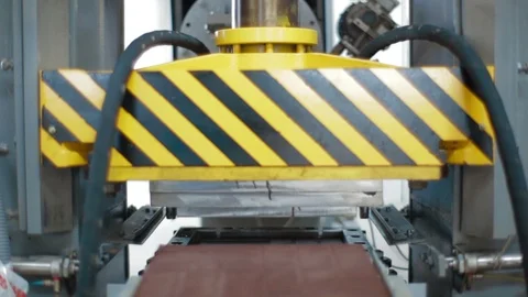 Production Line For Plastic Tile At Heavy Plant Stock Footage 88388418