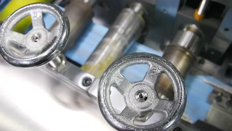 Production line with rollers operates with fabric for masks Stock-Footage 131318075