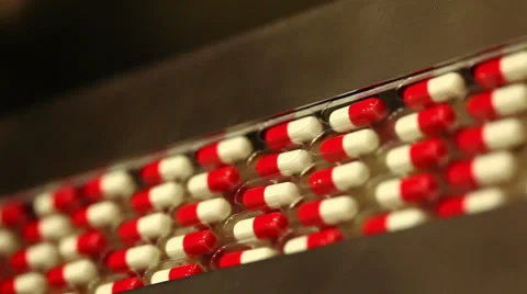 Production line for tablet pills Stock Footage 36637193