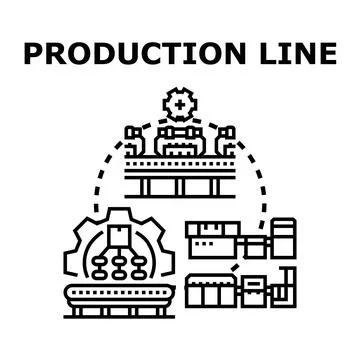 Production line technology implementing automation and industry process Stock Illustration