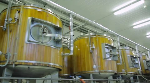 Production of live beer brewing Stock Footage