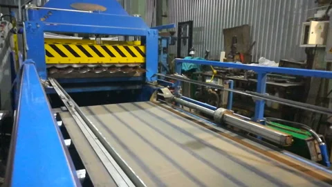 Production of metal roofing. Stock-Footage 100267008