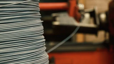 Production of metal wire products Stock Footage