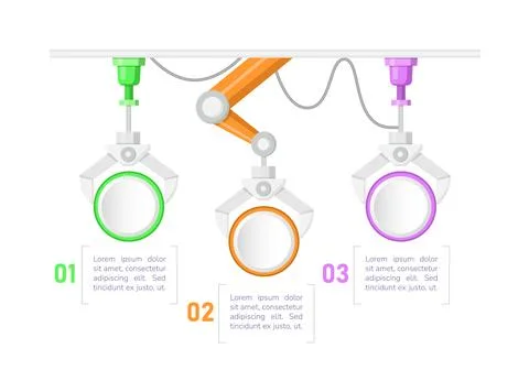 Production methods innovation infographic chart design template Stock Illustration