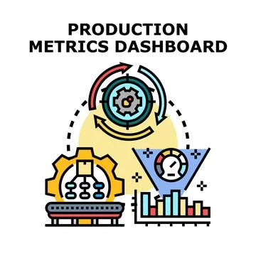 Production metrics dashboard displaying data analytics イラスト素材