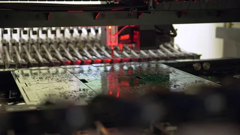  Production of microelectronics and semiconductors by a modern robot. Stock Footage 234139916