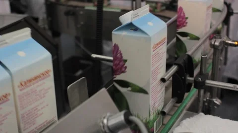 Production of milk Stock Footage 87590482