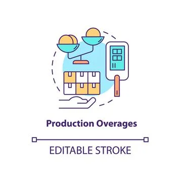 Production overages and usage limits concept icon. Stock Illustration