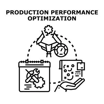 Production performance optimization process workflow automation イラスト素材