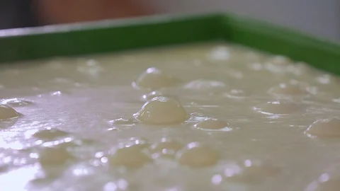 Production Phase Of Mozzarella With Spun Paste Cheese Stock Footage 89575546