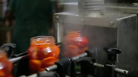 Production of pickled tomatoes Stock Footage 10917229