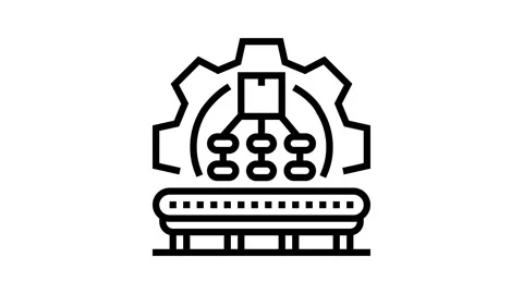 Production planning line icon animation Stock Footage 326121548