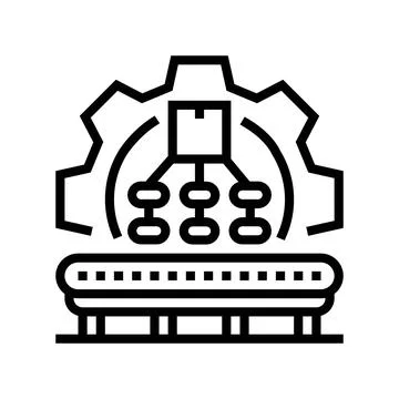 Production planning line icon vector illustration Stock Illustration